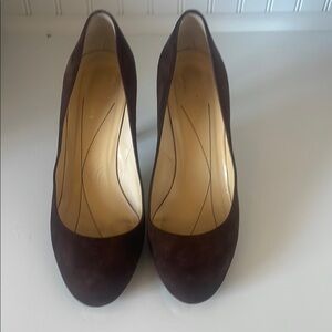 Kate Spade brown suede platform pumps